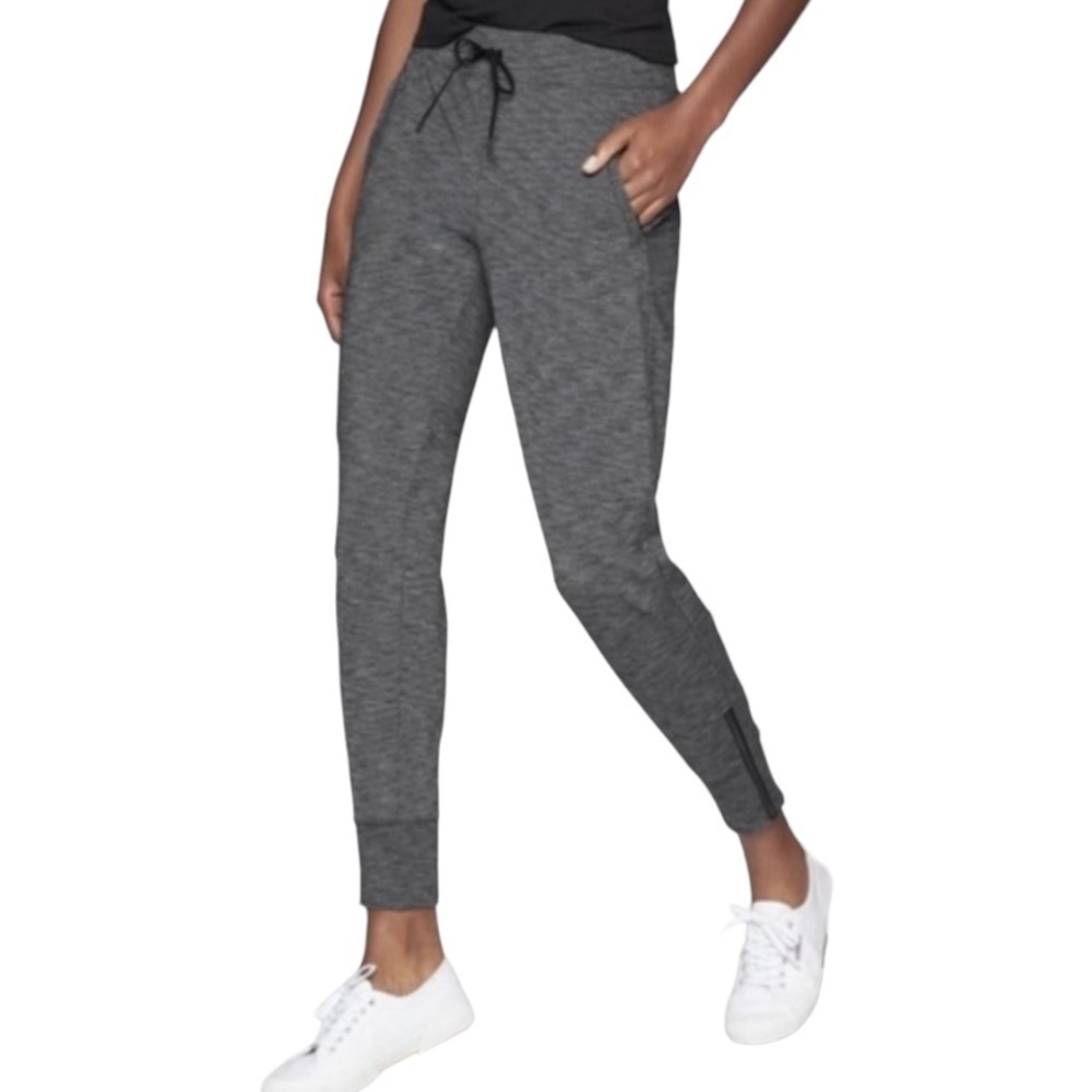 Athleta Gray Space Dye Metro Joggers Active Athletic Women’s Large - Picture 3 of 13